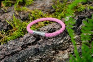 Energiearmband aus Leder (Antik-Pink)